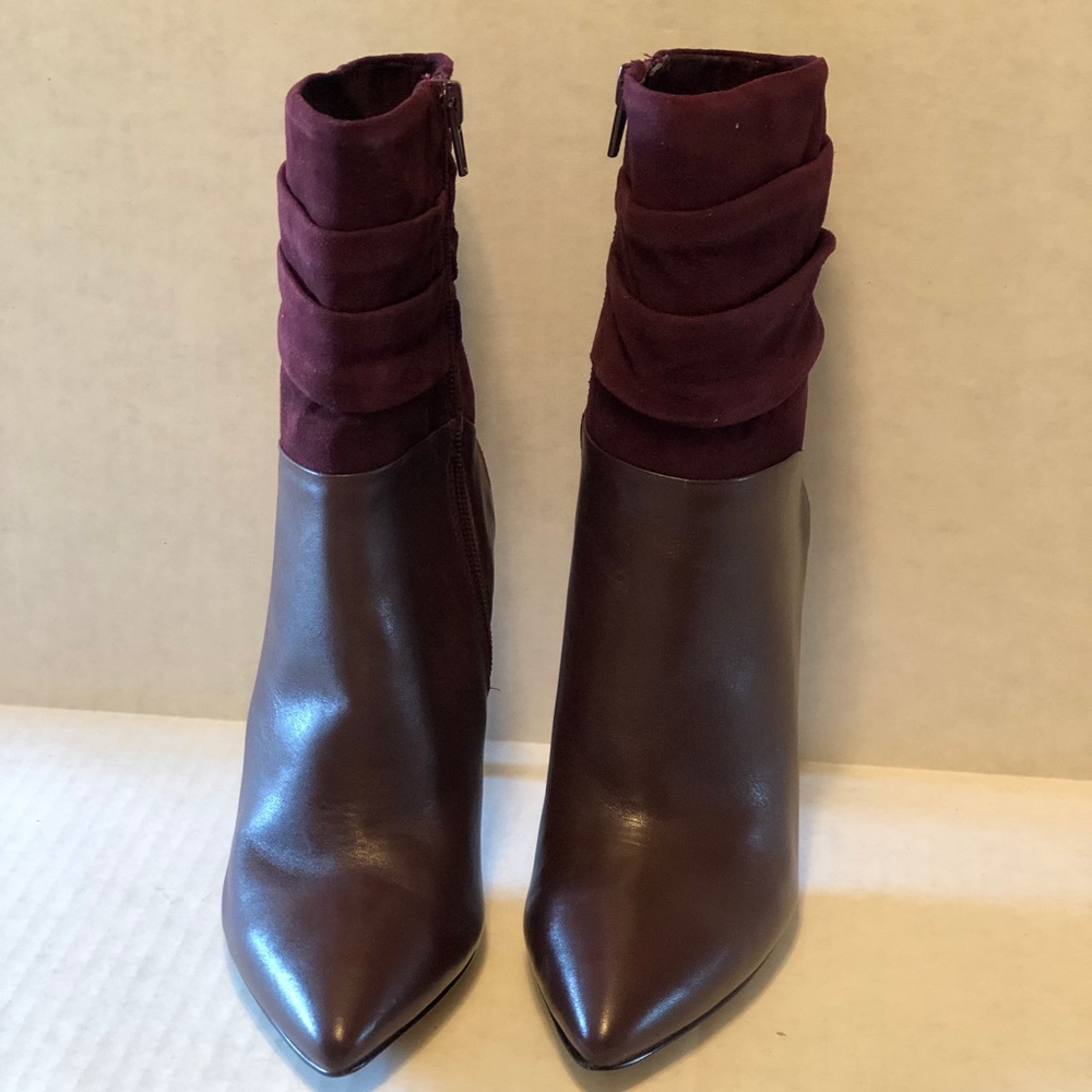 Guess womens vvidlet burgundy leather boots